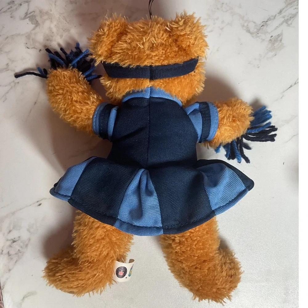 NFL Tennessee Titans Cheerleader Bear Unisex Small Brown Navy Plush Pom Poms